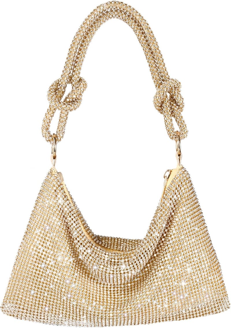 NEWROGENG Rhinestone Purse Sparkly Evening bag Silver Clutch Purses for Women Evening, Cross Body Handbags for Party Prom Club Wedding - Image 1